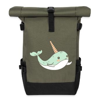 narval - Sac à dos roll top - olive/noir - Devant