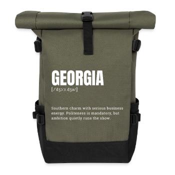 Georgia Charme Geschäftsdynamik - Rolltop Rucksack - Olive/Schwarz - Vorne