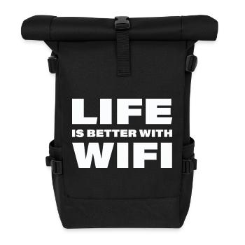 LIFE IS BETTER WITH WIFI - Rolltop Rucksack - Schwarz - Vorne