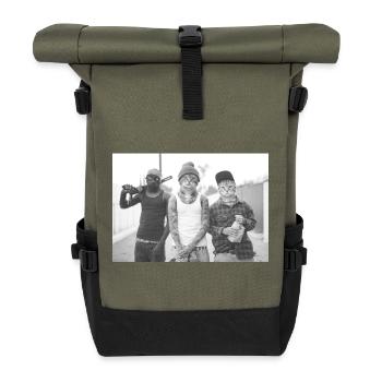 Trio Charognards Chats - Sac à dos roll top - olive/noir - Devant