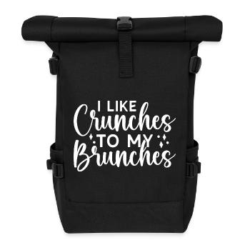 Powerlifting Bodybuilder Like Crunches My Brunches - Roll Top Backpack - black - Front