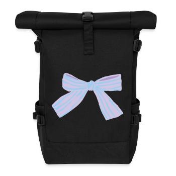Nœud pastel Bleu-Violet - Sac à dos roll top - noir - Devant