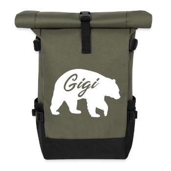 Chemise cadeau de grand-mère Gigi Bear - Sac à dos roll top - olive/noir - Devant