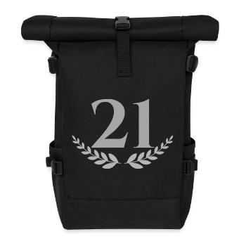 21 - Roll Top Backpack - black - Front