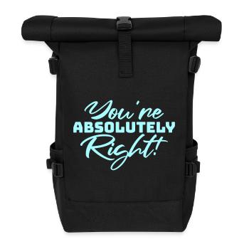 Tu as tout à fait raison, logo drôle d’IA sarcastique - Sac à dos roll top - noir - Devant