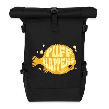 Puffer Fish Puff Happens - Roll Top Backpack - black - Front