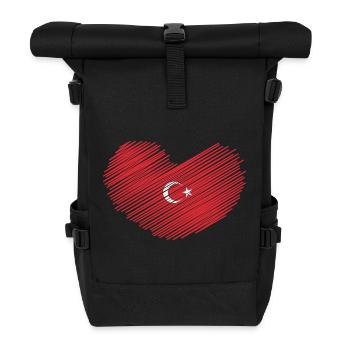 TÜRKEI TÜRKIYE TÜRKISCHE Europa Sport Fan - Rolltop Rucksack - Schwarz - Vorne