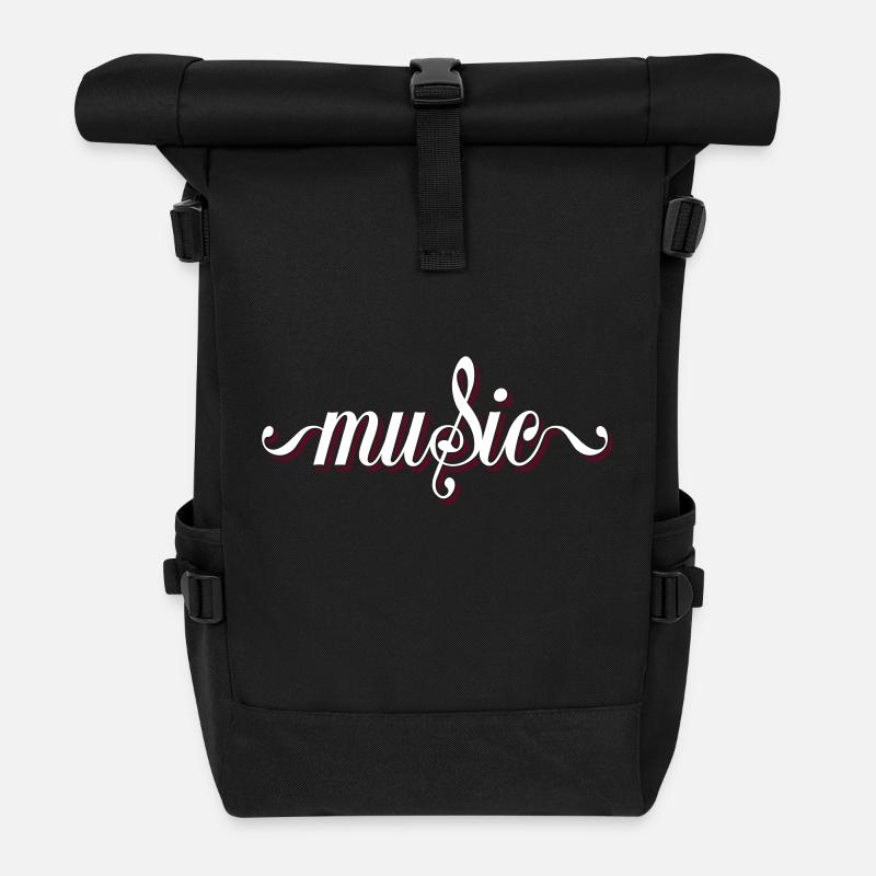 Music - Rolltop Rucksack - Schwarz