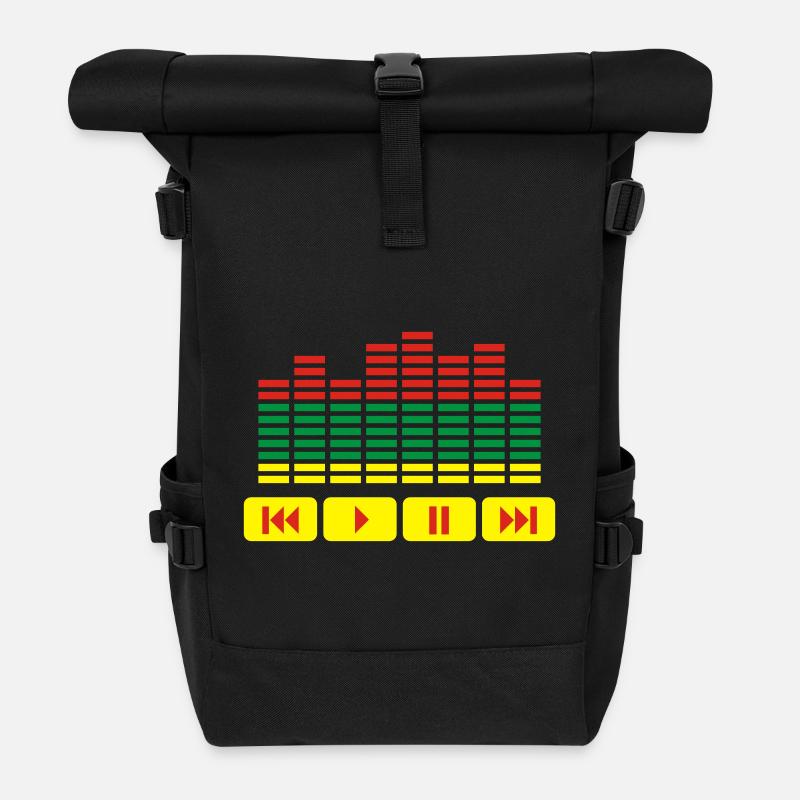 Equalizer DJ music player - Rolltop Rucksack - Schwarz