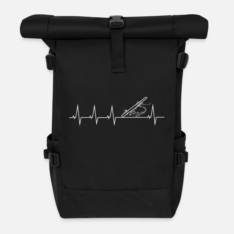 J’aime ma flûte - Sac à dos roll top - noir