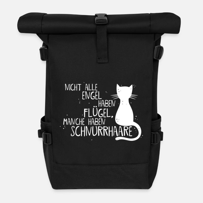 KATZE = ENGEL - Rolltop Rucksack - Schwarz