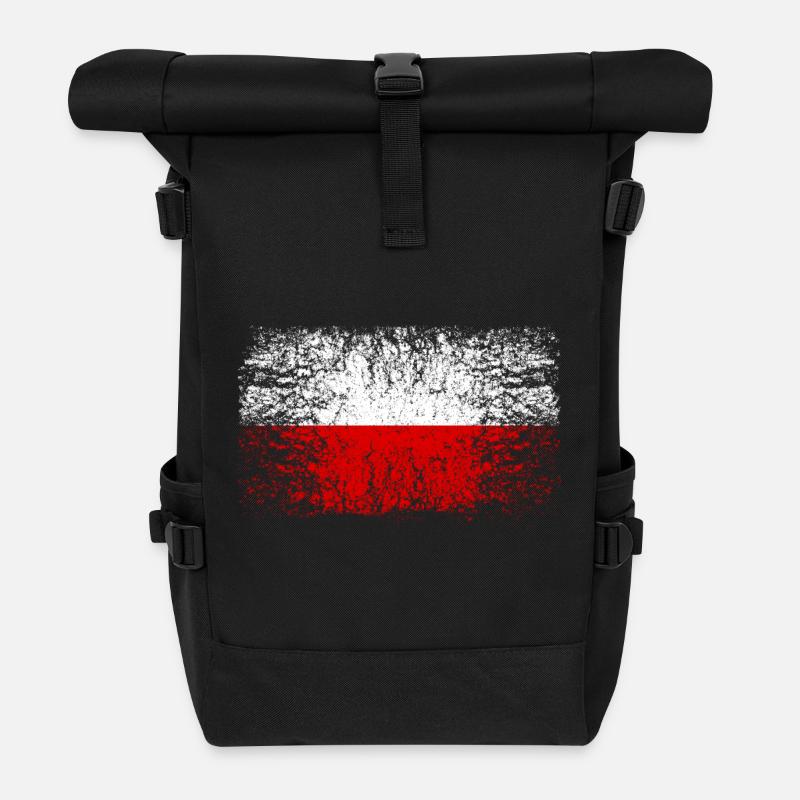 Poland 002 AllroundDesigns - Roll Top Backpack - black
