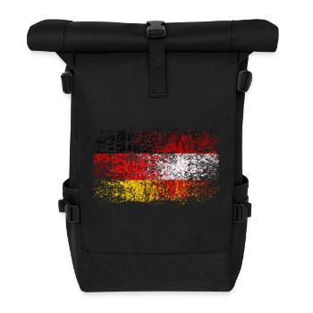 Deutschland Österreich 002 - Rolltop Rucksack - Schwarz - Vorne