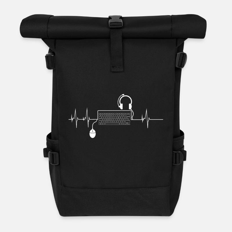 Cadeau du clavier Heartbeat PC Gamer - Sac à dos roll top - noir