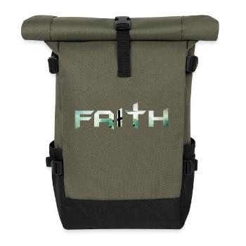 Glaube (Glaube) - Rolltop Rucksack - Olive/Schwarz - Vorne
