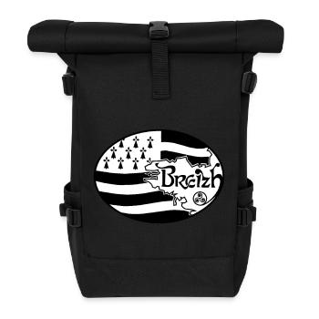 Drapeau Bretagne authentique - Sac à dos roll top - noir - Devant