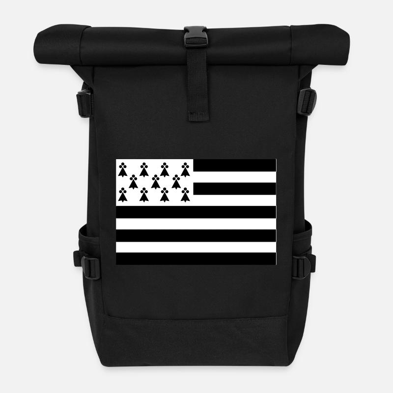 Drapeau Bretagne original - Sac à dos roll top - noir