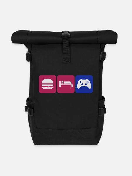 gaming - Rolltop Rucksack - Schwarz