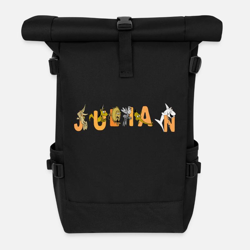 Julian - Roll Top Backpack - black