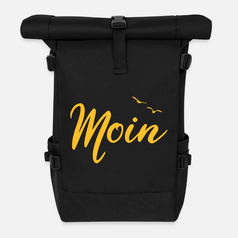 Moin - Spruch Design Geschenk - Rolltop Rucksack - Schwarz