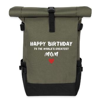 Joyeux anniversaire maman - Sac à dos roll top - olive/noir - Devant