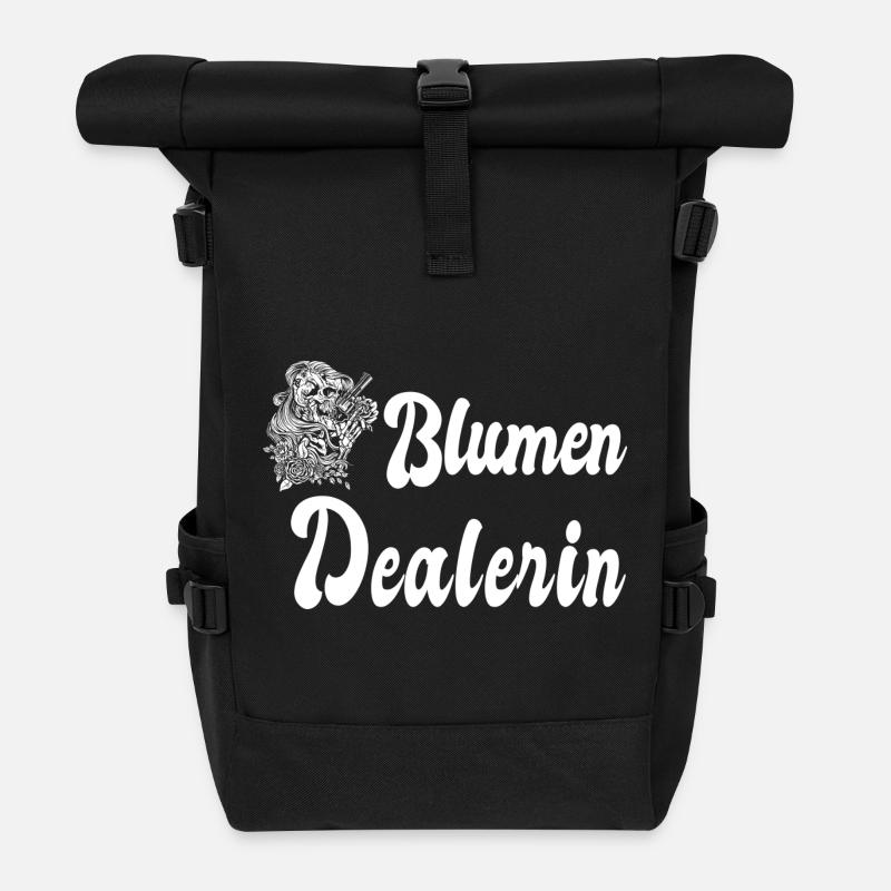 Blumen Dealerin - Rolltop Rucksack - Schwarz