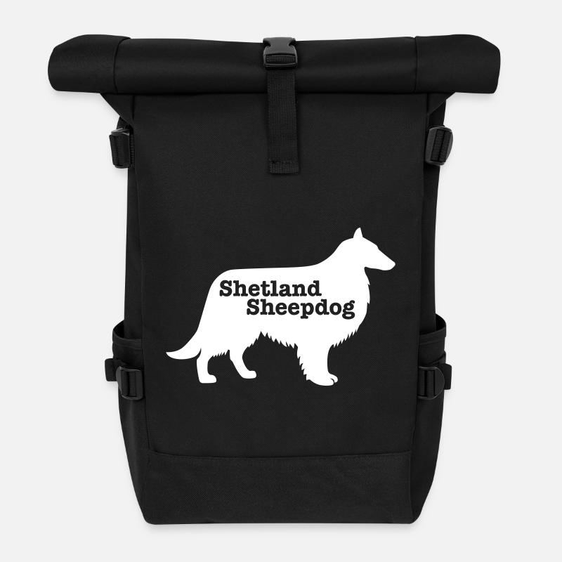 Berger Shetland - Sac à dos roll top - noir