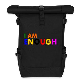 I am enough - Rolltop Rucksack - Schwarz - Vorne