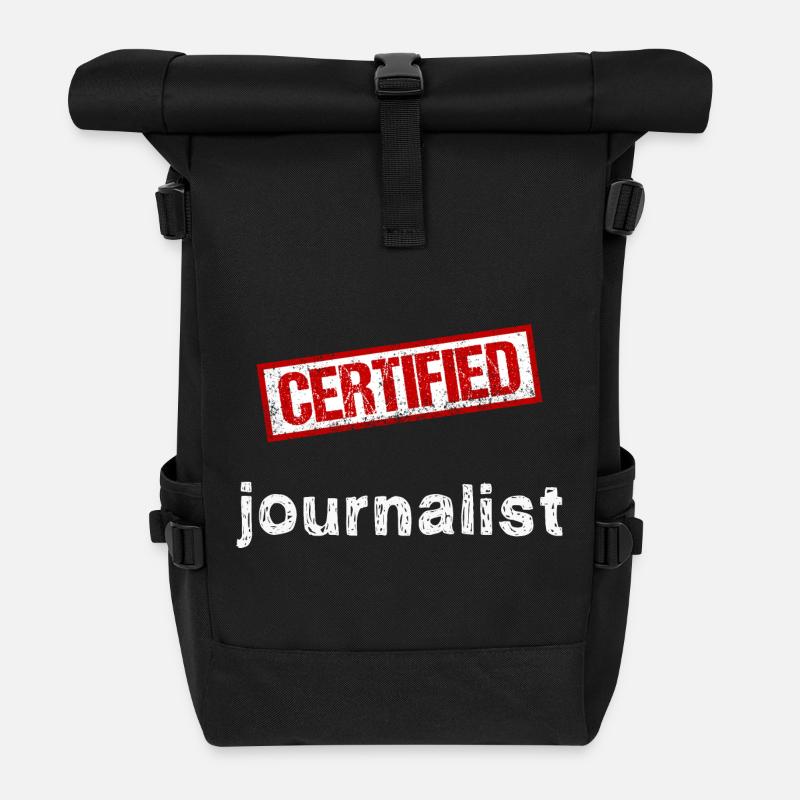 Journalist - Rolltop Rucksack - Schwarz