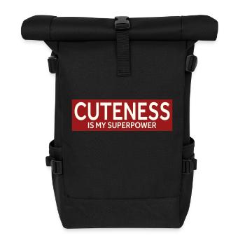 CUTENESS IS MY SUPERPOWER - Rolltop Rucksack - Schwarz - Vorne