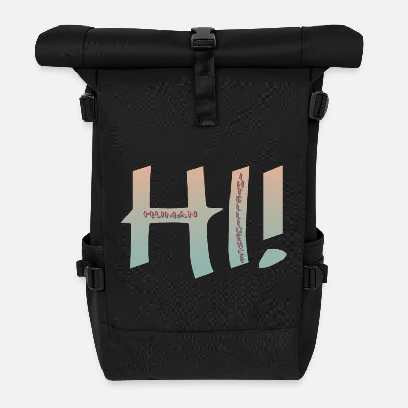 SALUT INTELLIGENCE HUMAINE - Sac à dos roll top - noir