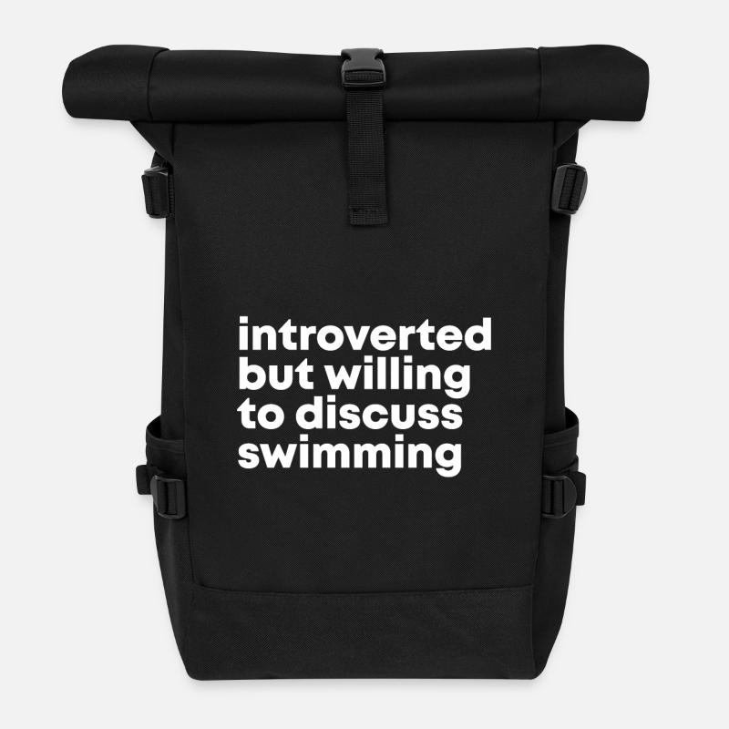 Swimming - Roll Top Backpack - black