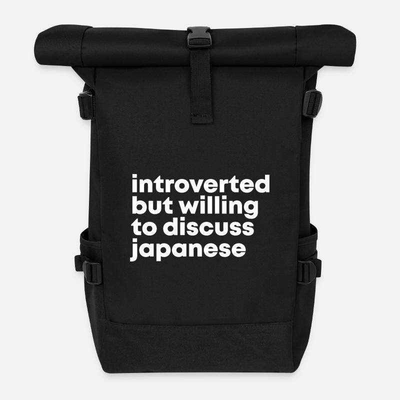 Japanisch - Rolltop Rucksack - Schwarz