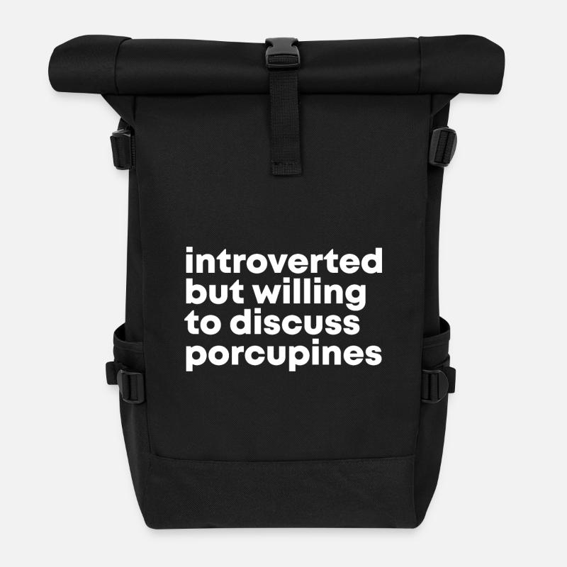 Stachelschwein - Rolltop Rucksack - Schwarz