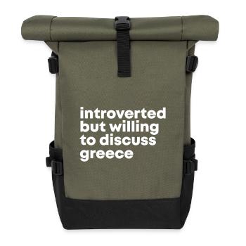 Grèce - Sac à dos roll top - olive/noir - Devant