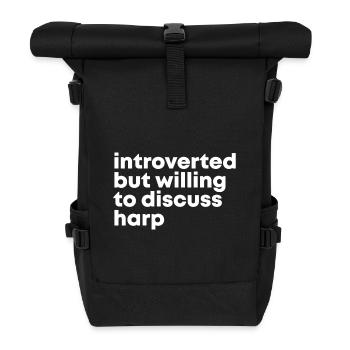 Harfe - Rolltop Rucksack - Schwarz - Vorne