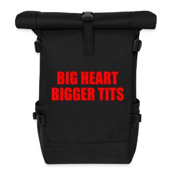 big heart bigger tits - Rolltop Rucksack - Schwarz - Vorne