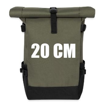 20 cm - Rolltop Rucksack - Olive/Schwarz - Vorne
