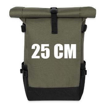25 cm - Rolltop Rucksack - Olive/Schwarz - Vorne