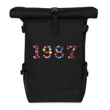 Fleurs 1987 - Sac à dos roll top - noir - Devant