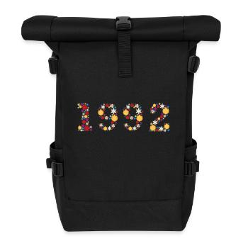 Fleurs 1992 - Sac à dos roll top - noir - Devant