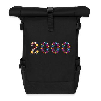 Fleurs 2000 - Sac à dos roll top - noir - Devant
