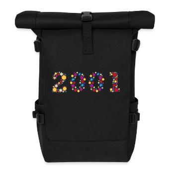 Fleurs 2001 - Sac à dos roll top - noir - Devant
