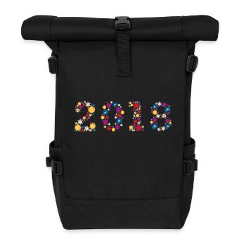Fleurs 2018 - Sac à dos roll top - noir - Devant