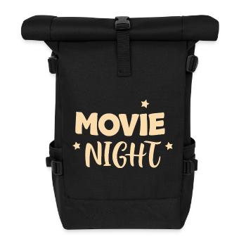 Movie Night Handlettering Stars - Roll Top Backpack - black - Front