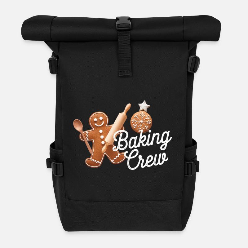 Baking Crew Lebkuchenmann Weihnachten backen - Rolltop Rucksack - Schwarz
