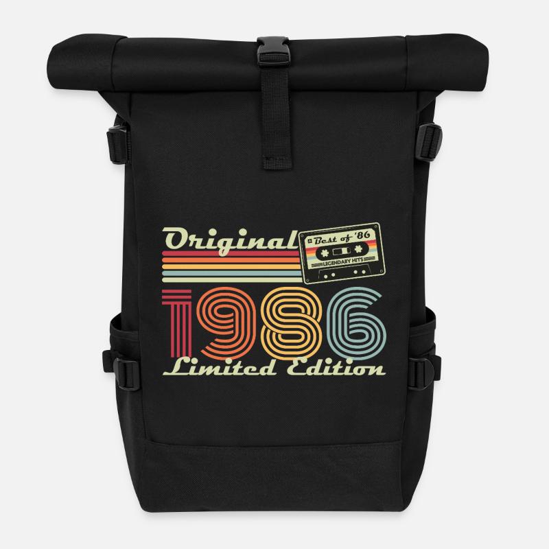 Original 1986 Vintage Vintage Anniversaire Rétro - Sac à dos roll top - noir