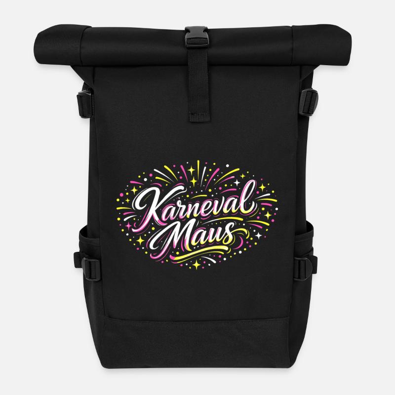 Kölner Karnevalsmaus Alaaf Lustig Fasching Geschen - Rolltop Rucksack - Schwarz