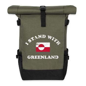 I stand by Greenland - Roll Top Backpack - olive/black - Front