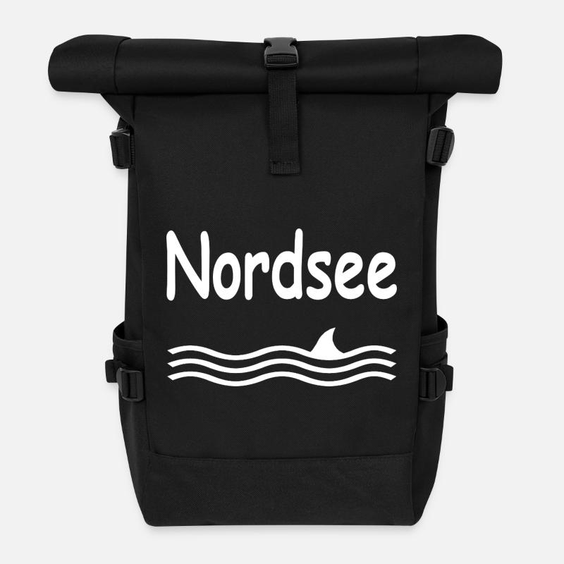 Nordsee - Rolltop Rucksack - Schwarz